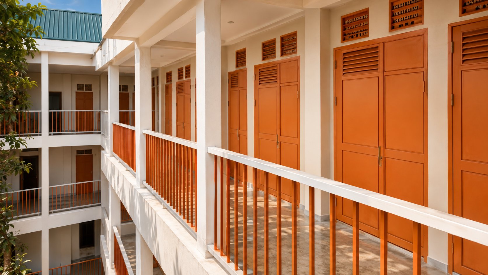 Corridor inside Zuri Ladies' Student Suites, a ladies hostel in Kangema, Murang'a